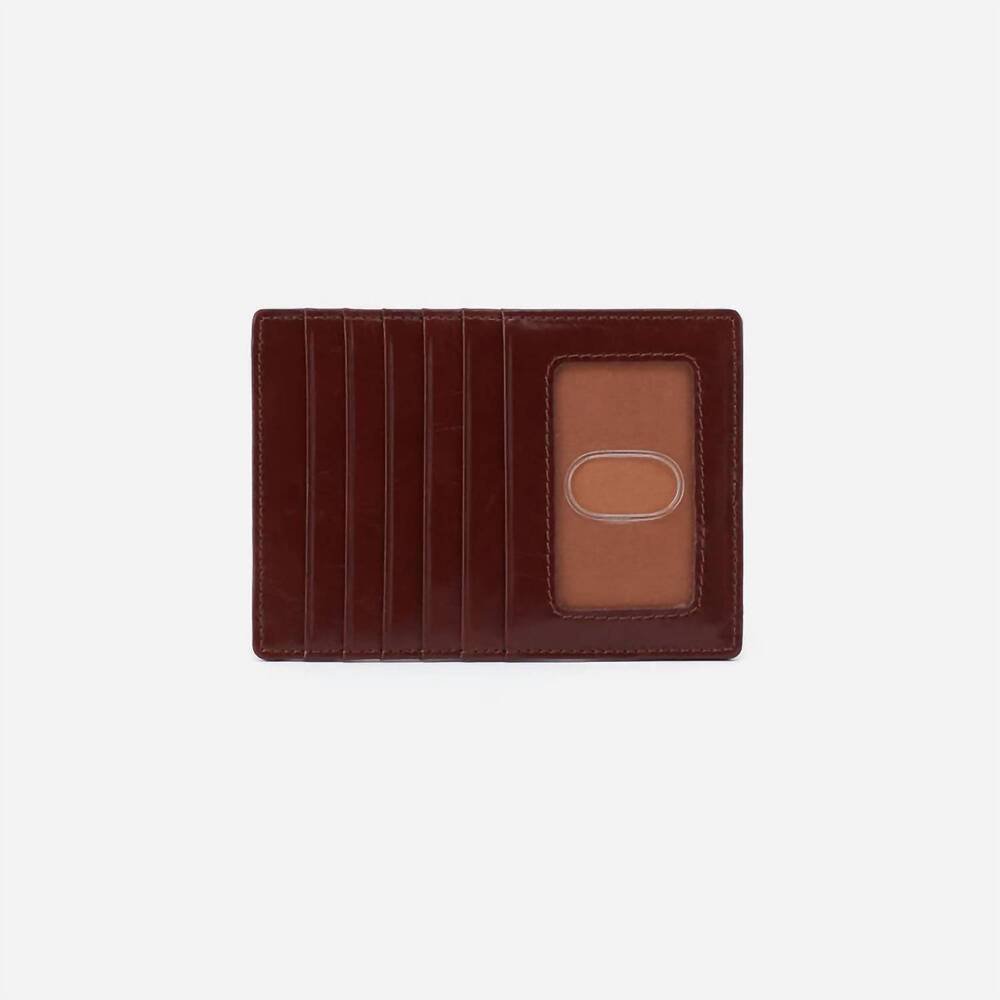 NEW HOBO women's euro slide card case in chocolate